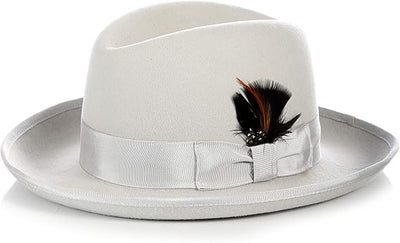 Premium Godfather Hat - Homburg Hat - Men's Homburg  Light Grey 1   - from alligatorwarehouse.com