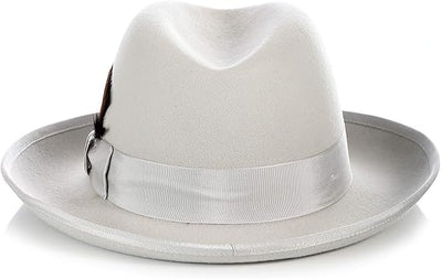 Premium Godfather Hat - Homburg Hat - Men's Homburg  Light Grey 2   - from alligatorwarehouse.com