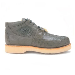 Los Altos Grey Genuine Caiman & Ostrich Casual Sneaker