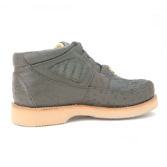 Los Altos Grey Genuine Caiman & Ostrich Casual Sneaker