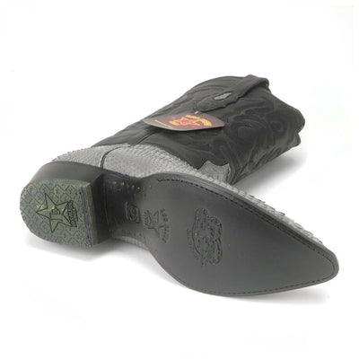 Los Altos Grey J-Toe Genuine Leather Python 2   - from alligatorwarehouse.com