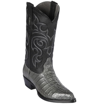 Los Altos Boots - Mens Dress Cowboy Boot - Low Priced Grey Cayman Tail Cowboy Boots- in  Grey 1   - from alligatorwarehouse.com