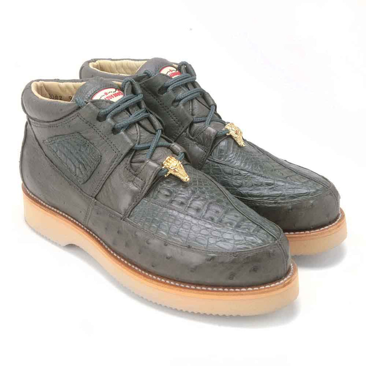 Los Altos Grey Genuine Caiman & Ostrich Casual Sneaker