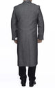 Full Length men's Ankle length Top Coat / Overcoat In Grey Herringbone - Mens Overcoat