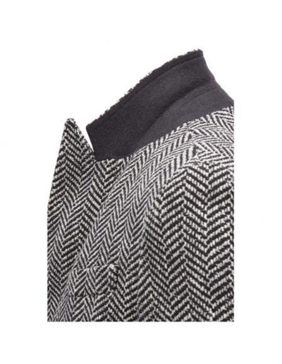 Men's Double Breasted Gray Herringbone Tweed Six Button Overcoat 2   - from alligatorwarehouse.com