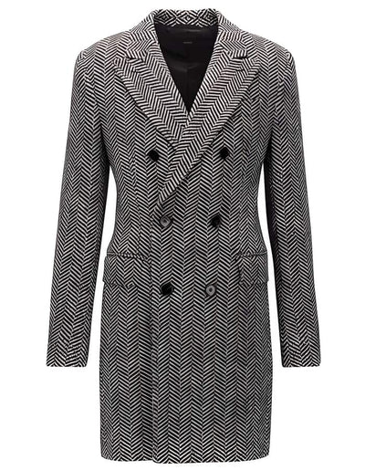 Men's Double Breasted Gray Herringbone Tweed Six Button Overcoat 1   - from alligatorwarehouse.com