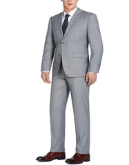 Men’s Light Grey Two-Button Suit – Extra Long Fit, Perfect for Weddings