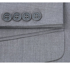 Men’s Light Grey Two-Button Suit – Extra Long Fit, Perfect for Weddings
