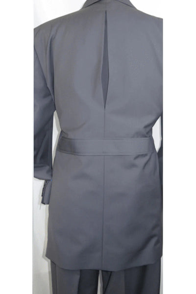 Mens 4 Button Double Breasted Vest Pleated Suit in Grey 2   - from alligatorwarehouse.com