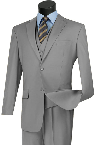Mens Classic Fit Flat Front Vested Suit in Medium Grey 1 SO1V2TR_MEDIUMGRAY_36S  - from alligatorwarehouse.com