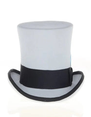 Victorian Steampunk Top Hat - 1800 19th Century - Dressy Loden Felt Top Grey and Black Hat