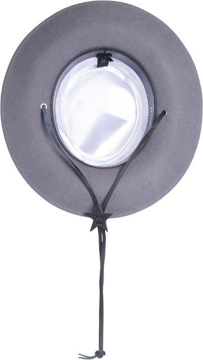 Men's Wool Wide Brim Fedora Hat Grey with Grosgrain Ribbon 2   - from alligatorwarehouse.com