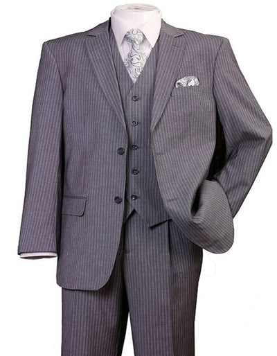 1920s Mens Suit - 1920s Mens Outfit - 1920s  costume  Bold Pinstripe  Suit  Grey 1 MI-3926  - from alligatorwarehouse.com
