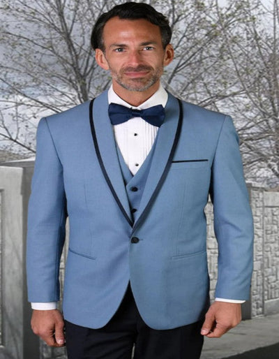Blue Prom Suit - Blue Homecoming Outfits For Guys Steel Blue 1   - from alligatorwarehouse.com