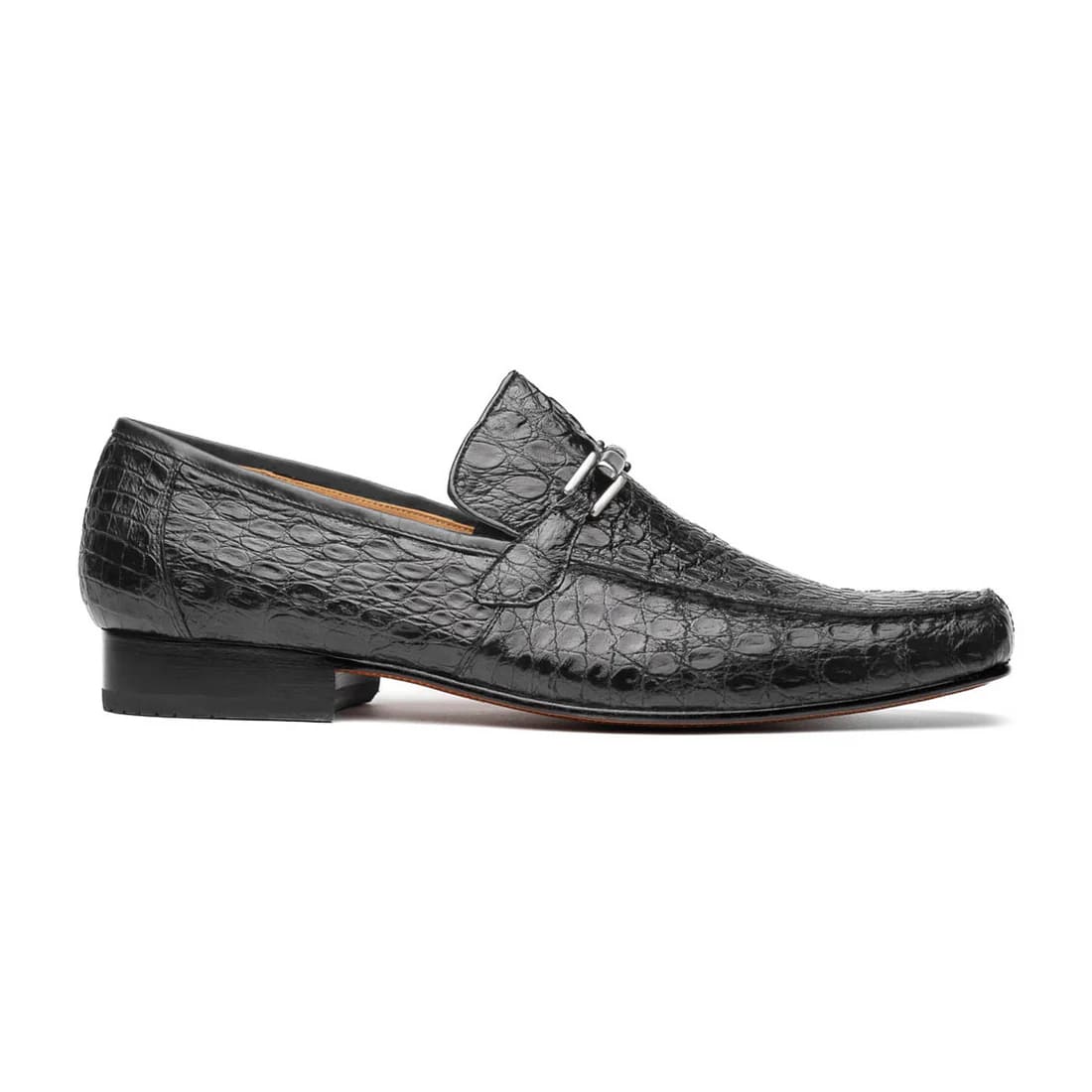 Marco Di Milano Fabro Men's Shoes Gray Exotic Crocodile Horsebit Loafers