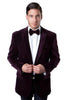 Mens Blazer - Cheap Priced Mens Sport Coat - Men's Two Button Classic Velvet Blazer In Red 2 P1-3386  - from alligatorwarehouse.com