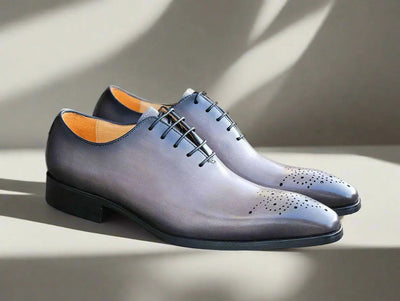 Hand Burnished Wholecut Calf Oxford 1 KS503-36GRAY9  - from alligatorwarehouse.com