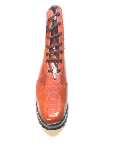 Los Altos Cognac Ostrich Leg High-top Sneakers 2   - from alligatorwarehouse.com