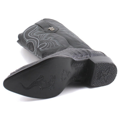 Los Altos Men's Black Genuine Caiman Hornback Boots 4   - from alligatorwarehouse.com