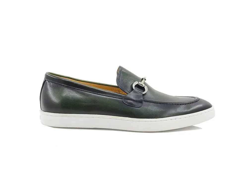 Carrucci Horse Bit Fashion Leather Sneaker Loafer