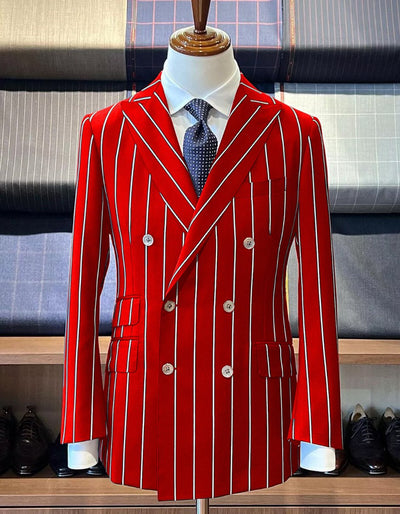 Hot Red Pinstripe Suit - Gangster Suit - 1920's Suit - Double Breasted Suit 1   - from alligatorwarehouse.com