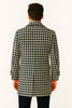 Mens Houndstooth Double-Breasted Wool Peacoat – Black and White Wool  Short Coat Slim Fit 2   - from alligatorwarehouse.com