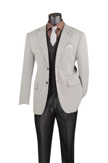 Houndstooth Sport Coat in Gray Black and White Mens Blazer - Patterned Texture - 1920s Vintage Jacket 1   - from alligatorwarehouse.com