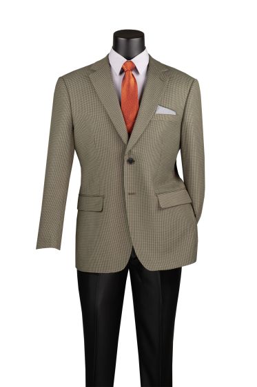 Houndstooth Sport Coat in Olive and Sage Mens Blazer - Patterned Texture - 1920s Vintage Jacket 1   - from alligatorwarehouse.com