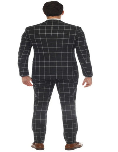 Mens Plaid Suit - Windowpane Pattern With Vest - Business Suit Hunter Green 5   - from alligatorwarehouse.com
