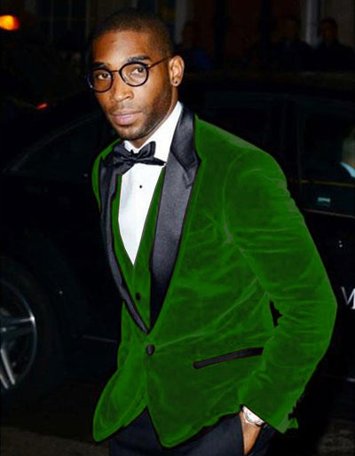 Mens Designer Velvet Tuxedo Jacket in Hunter Green 1 20-3410  - from alligatorwarehouse.com