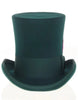 Victorian Steampunk Top Hat - 1800 19th Century - Dressy Loden Felt Top Hunter Green Hat 3   - from alligatorwarehouse.com