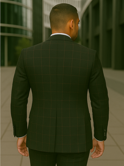 Wool Suit - Italian Made Business Suit by Statement Men's 3 Piece 100% Wool Modern Fit Suit - Bold Accent Color 12 LUCCA_Burgundy_38R  - from alligatorwarehouse.com