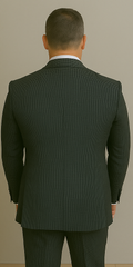 Wool Suit - Italian Made Business Suit by Statement Men's 3 Piece 100% Wool Modern Fit Suit - Double Breasted Vest