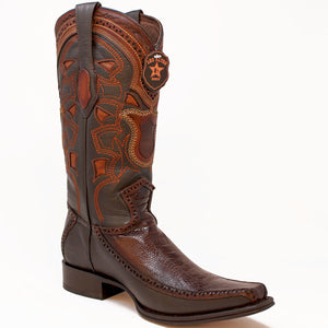Botas de Pata de Avestruz Original con Venado Horma Europea LAB-76F0516