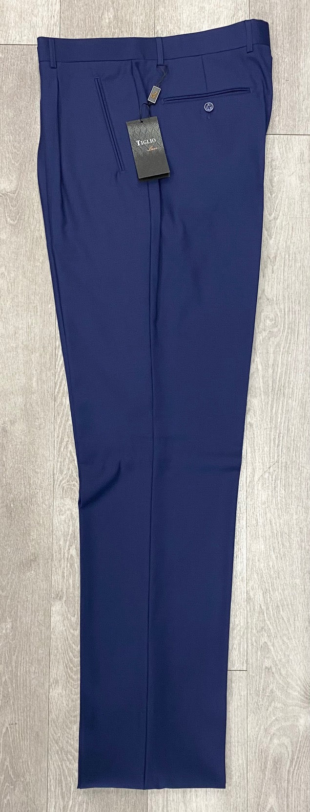 Tiglio Luxe 2521 Comfort Fit Single Pleated Pants 18+ Inch Leg TIG5966 Blue (SIZE 50 ONLY) 1   - from alligatorwarehouse.com