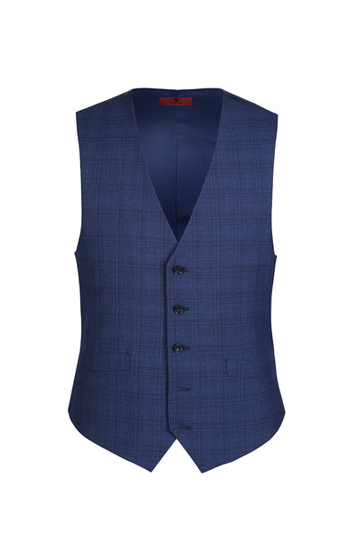 San Gemini Collection - 3 Piece Suit 2 Buttons Blue Glen Plaid Regular Fit 8 SO6278-2-Classic  - from alligatorwarehouse.com