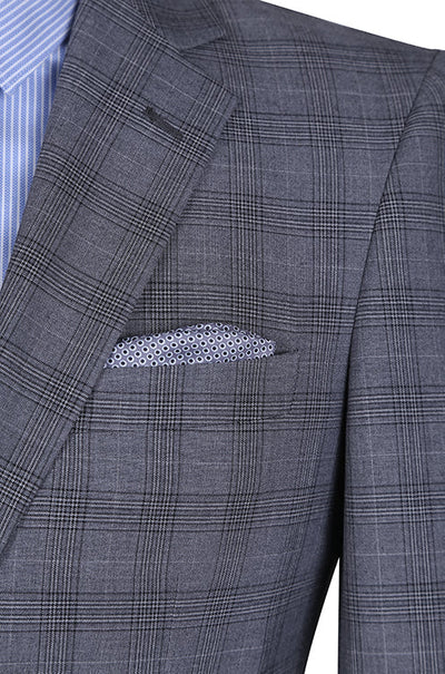 San Gemini Collection - 3 Piece Suit 2 Buttons Gray Glen Plaid Regular Fit 4 SO6278-1-Classic  - from alligatorwarehouse.com