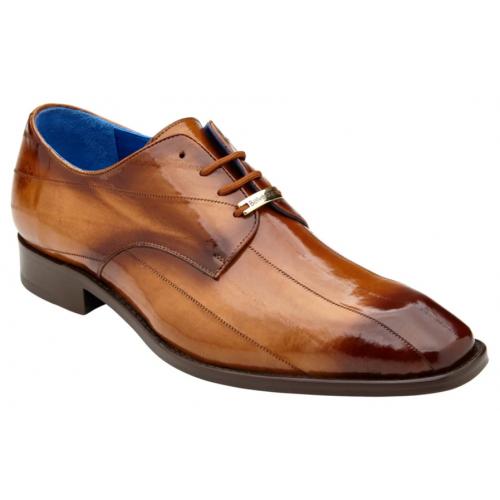 Genuine Eel Skin Loafers Men's Slip-On Dress Shoes - Belvedere Italo Antique Camel 1   - from alligatorwarehouse.com