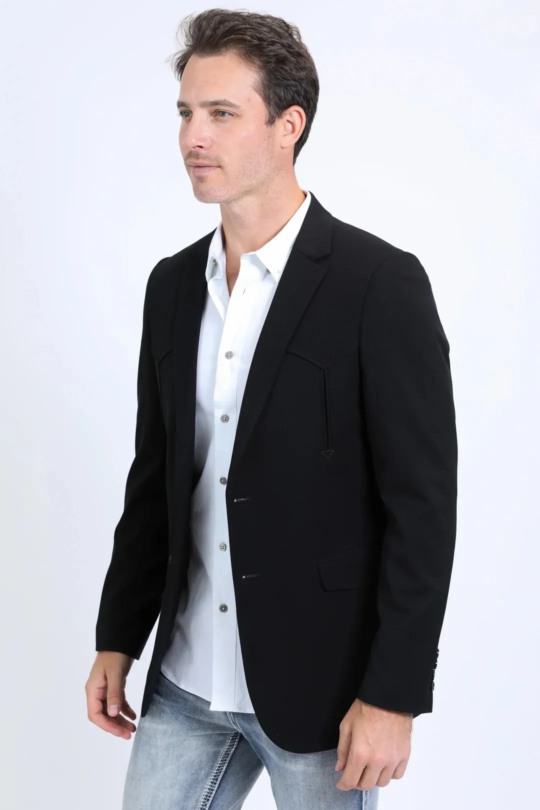 Black Western Sport Coat for Men by Platini – Bold Casual Blazer