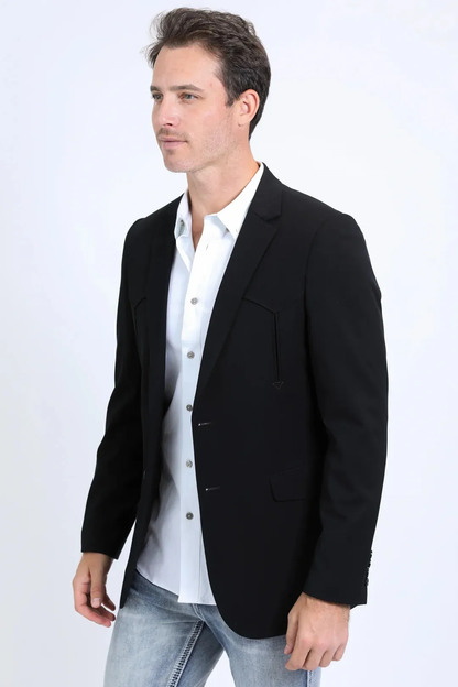 Black Western Sport Coat for Men by Platini – Bold Casual Blazer