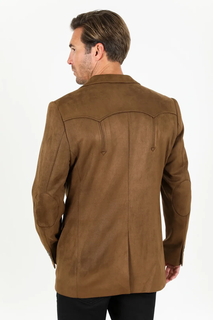 Platini Brown Faux Suede Western Sport Coat for Men – Rugged Frontier Style