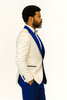 Hilton White and Royal Blue Paisley Peak Lapel Tuxedo Jacket with Matching Shawl Vest and Wool Pants – Includes Bow Tie 8   - from alligatorwarehouse.com