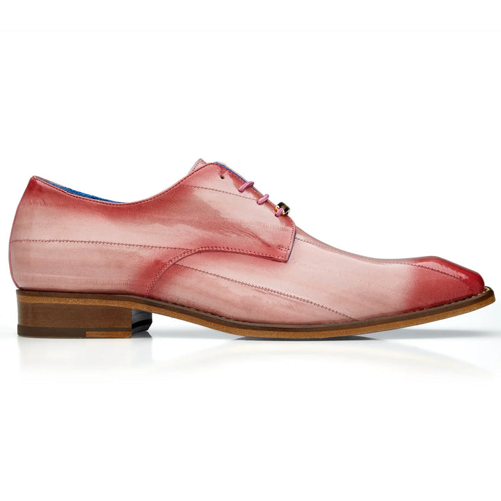 Men's Belvedere Hand Painted Eel Skin Dress Shoe in Antique Pink