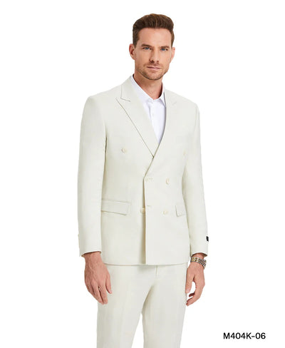 Ivory Double Breasted Linen Suit - Cream Color Summer Suit 1   - from alligatorwarehouse.com