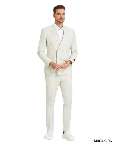 Ivory Double Breasted Linen Suit - Cream Color Summer Suit 2   - from alligatorwarehouse.com