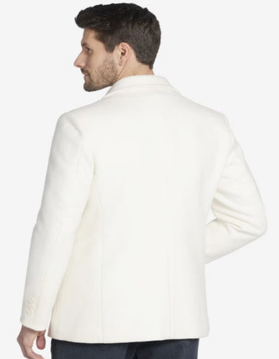 Cream Color Pea Coat - Ivory Double Breasted Wool Coat - Off White Car Coats 2   - from alligatorwarehouse.com