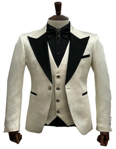 Ivory Wedding Suit - Cream Tuxedo Suit Slim Fit - Ivory Dinner Jacket Plus Pants 2   - from alligatorwarehouse.com