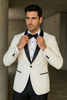 Mens Designer Ivory & Black Traditional Shawl Dinner Jacket 3   - from alligatorwarehouse.com