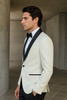 Mens Designer Ivory & Black Traditional Shawl Dinner Jacket 8   - from alligatorwarehouse.com