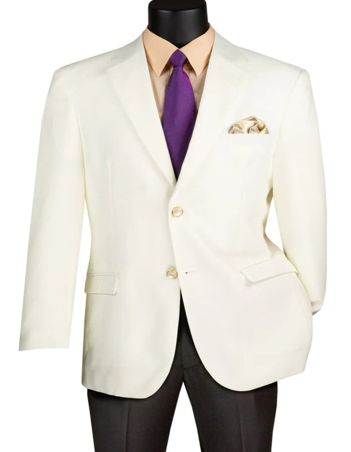 Mens Classic Fit Rayon Fabric Club Sport Coat Ivory Blazer